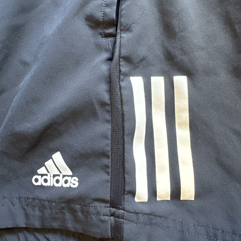 Adidas Men's Black 3 Stripes Woven Athletic Training Shorts 5" Inseam Liner EUC - Picture 5 of 10